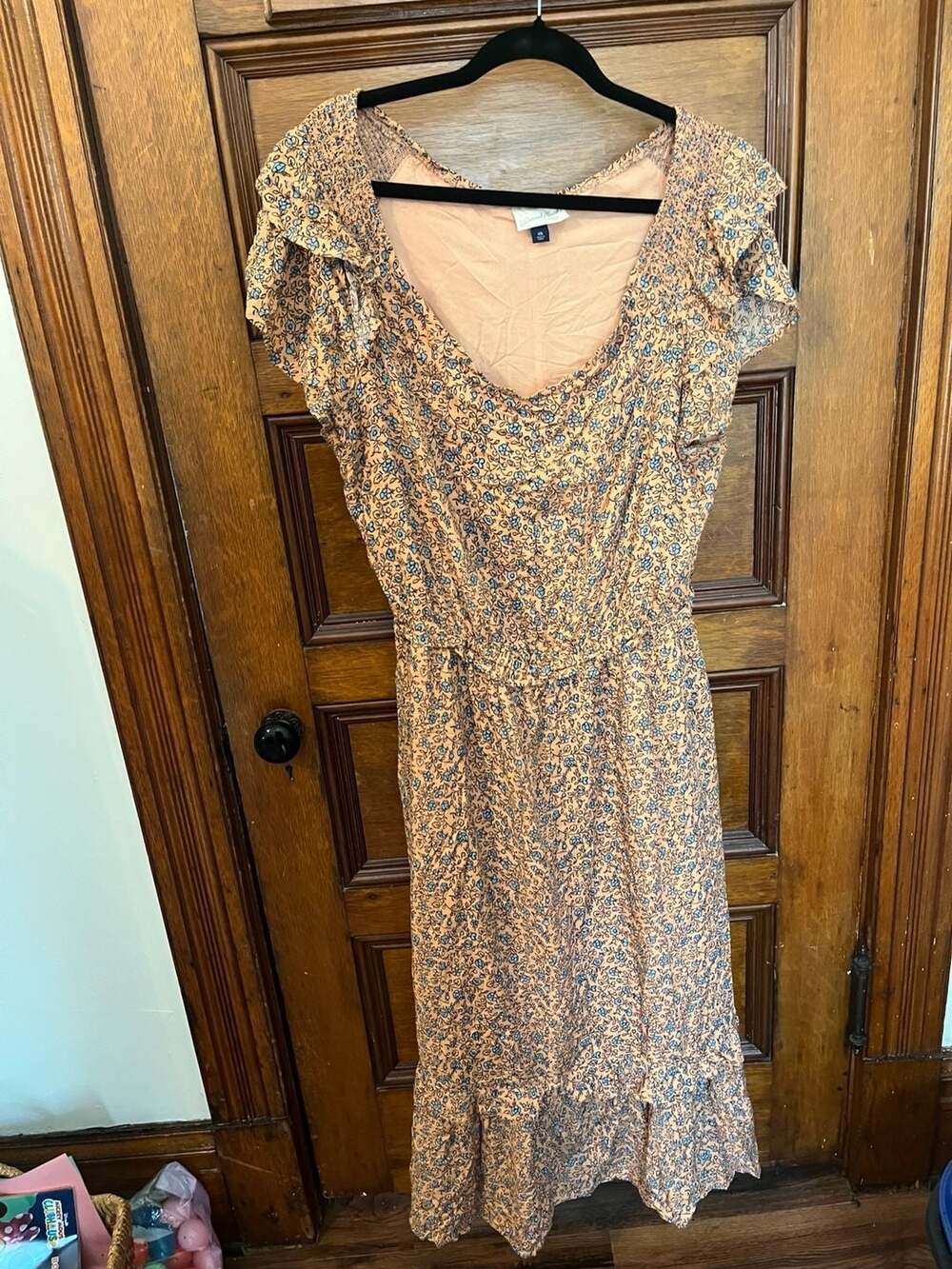 Universal Thread Floral Print Ruffle Sleeve Midi Dress XXL